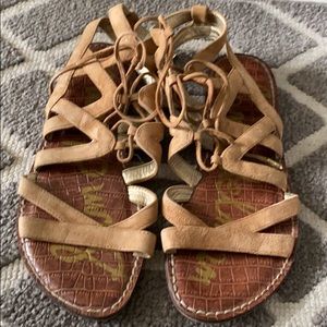 Sam edelman Camel tie up sandals
